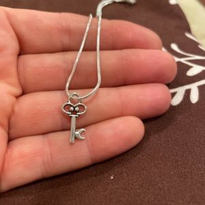 925 Silver Key Charm Pendant Necklace